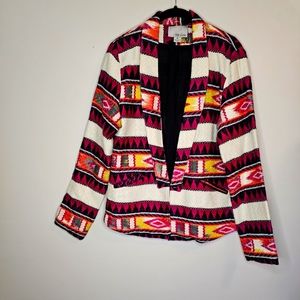Chloe Oliver Aztec blazer jacket Anthropologie sz M